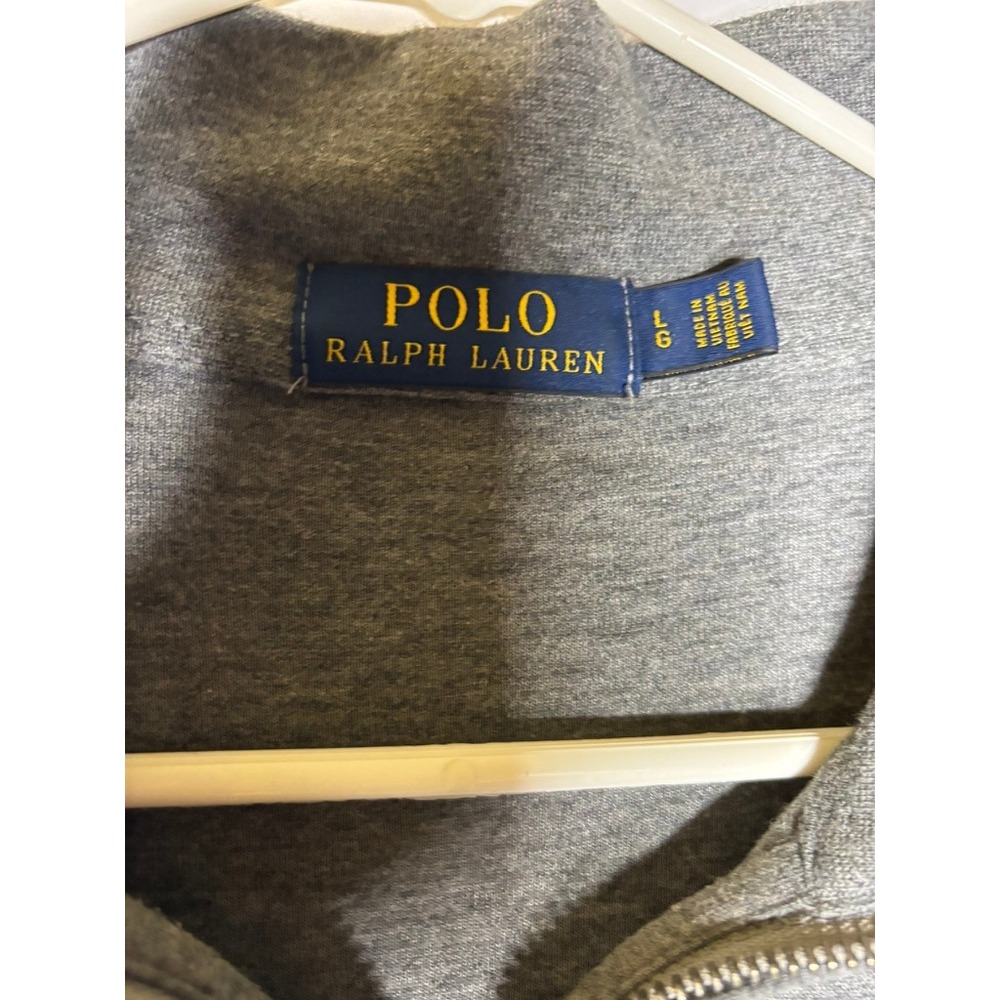 Polo Ralph Lauren Mens Quarter Zip Pullover Heather Gray Cotton Blend Large blem - Picture 3 of 10